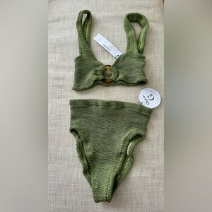 NWT Hunza G Nadine high-rise crinkle-knit